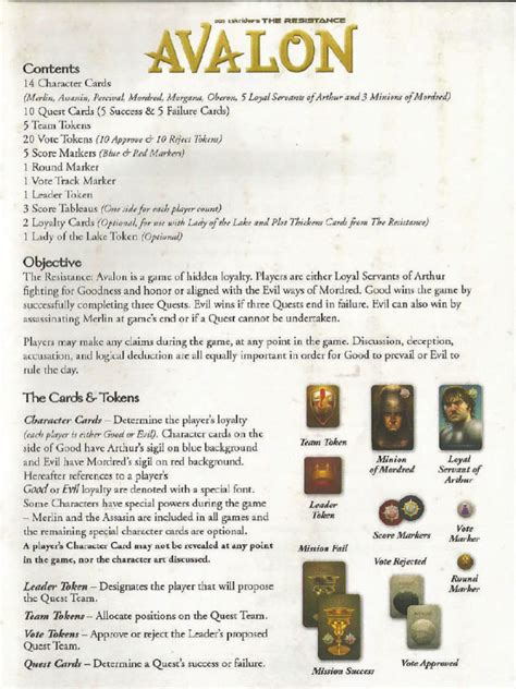 avalon rules pdf.